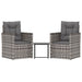 3 Piece Outdoor Lounge Set with Cushions Poly Rattan Grey