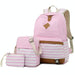 3 Piece Printed Canvas Backpack Set