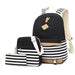 3 Piece Printed Canvas Backpack Set
