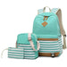 3 Piece Printed Canvas Backpack Set
