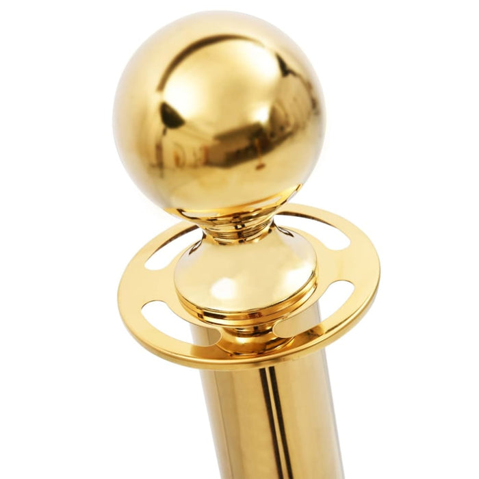 3 Piece Vip Queue Barrier Set Stainless Steel Gold Oapitb