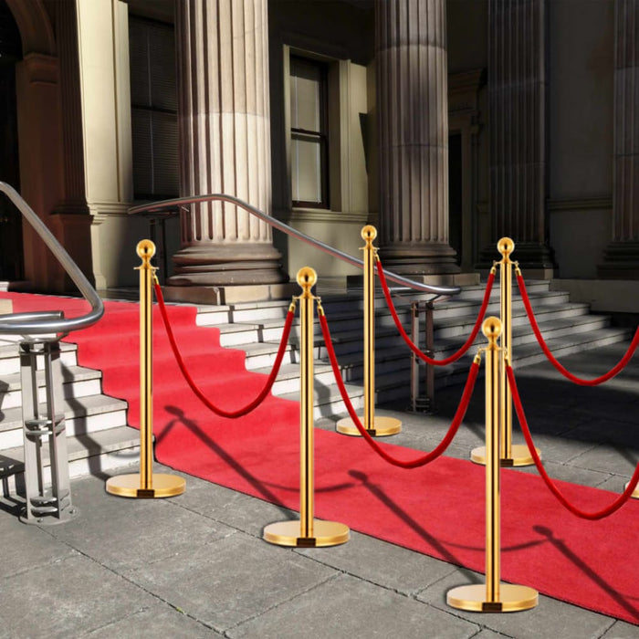3 Piece Vip Queue Barrier Set Stainless Steel Gold Oapitb