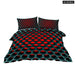 3 Piece Red Light Bedding Set Duvet Cover With 2 Pillow
