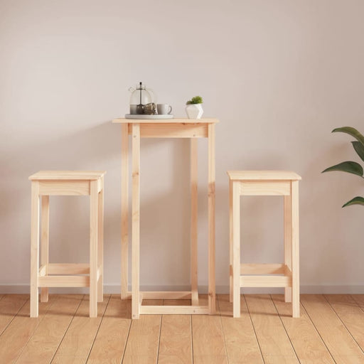 3 Piece Bar Set Solid Wood Pine Toxaixi