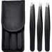 3 Piece Stainless Steel Eyebrow Tweezers Set Precision Tips