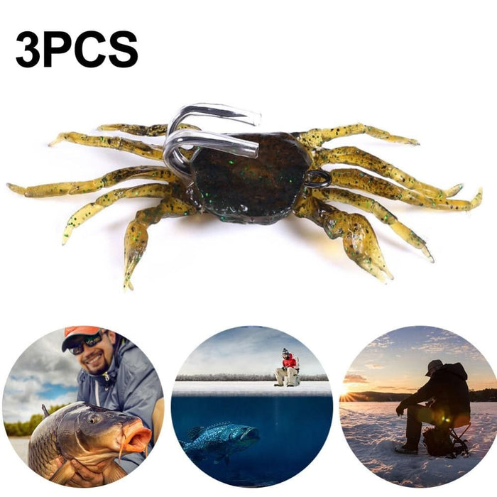 3 Piece Submerged Crab Hook For Ice Fishing 10cm 30g