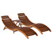 3 Piece Sunlounger with Tea Table Solid Acacia Wood Xikolb
