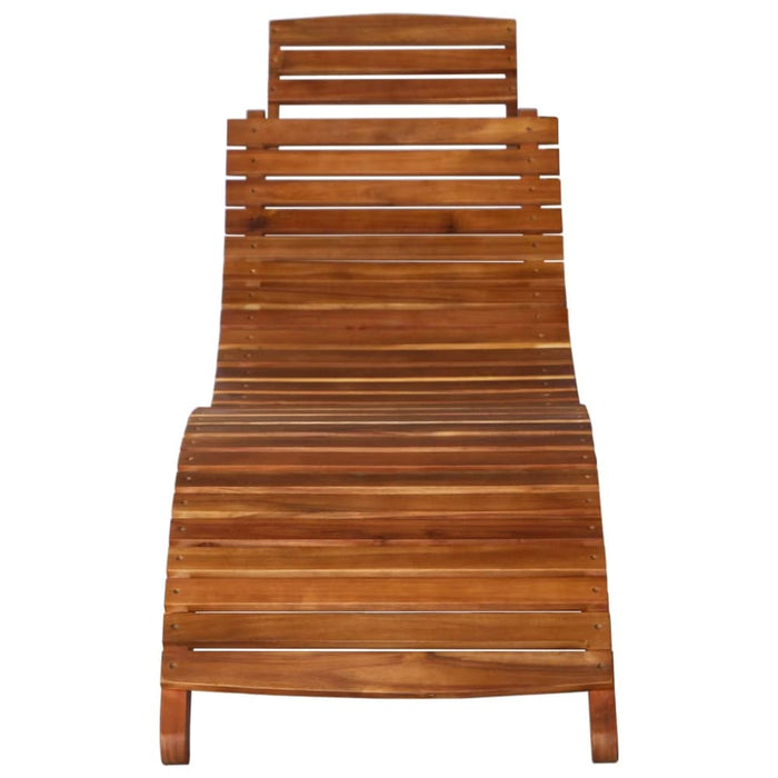 3 Piece Sunlounger with Tea Table Solid Acacia Wood Xikolb