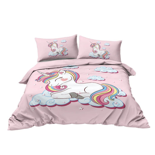 3 Piece Unicorn Bedding Set Duvet Cover With 2 Pillow Shams