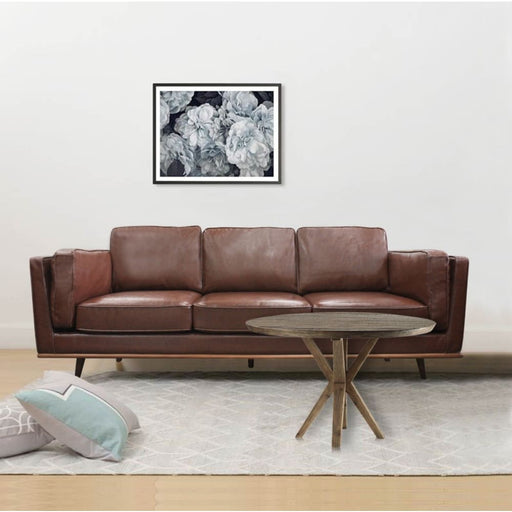 3 Seater Faux Sofa Brown Lounge Set For Living Room Couch