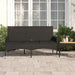 3-seater Garden Bench with Cushions Black Poly Rattan Tokaka