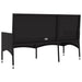 3-seater Garden Bench with Cushions Black Poly Rattan Tokaka