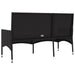 3-seater Garden Bench with Cushions Black Poly Rattan Tokakx