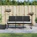 3-seater Garden Bench with Cushions Black Pp Rattan Tlbxox