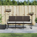 3-seater Garden Bench with Cushions Brown Pp Rattan Tlbxot