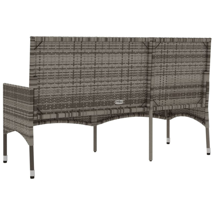 3-seater Garden Bench with Cushions Grey Poly Rattan Tokakt