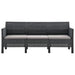 3-seater Garden Sofa with Cushions Anthracite Pp Rattan