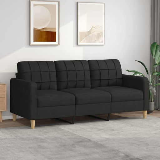 3-seater Sofa Black 180 Cm Fabric Tpkobt