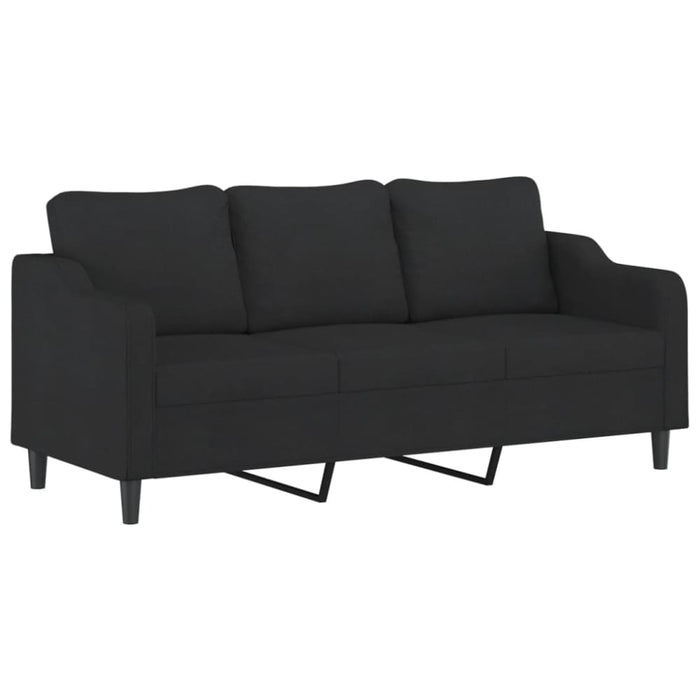 3-seater Sofa Black 180 Cm Fabric Tpktio