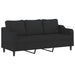 3-seater Sofa Black 180 Cm Fabric Tpktio