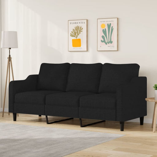 3-seater Sofa Black 180 Cm Fabric Tpktio