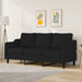 3-seater Sofa Black 180 Cm Fabric Tpktio