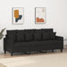 3-seater Sofa Black 180 Cm Fabric Tpkxik