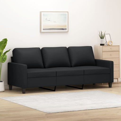 3-seater Sofa Black 180 Cm Faux Leather Tpkoax