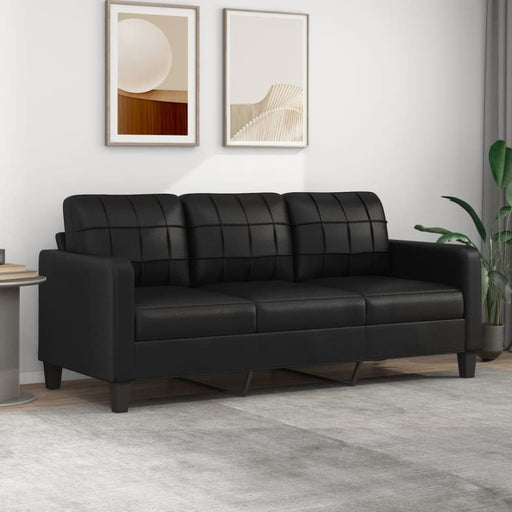 3-seater Sofa Black 180 Cm Faux Leather Tpkoxx