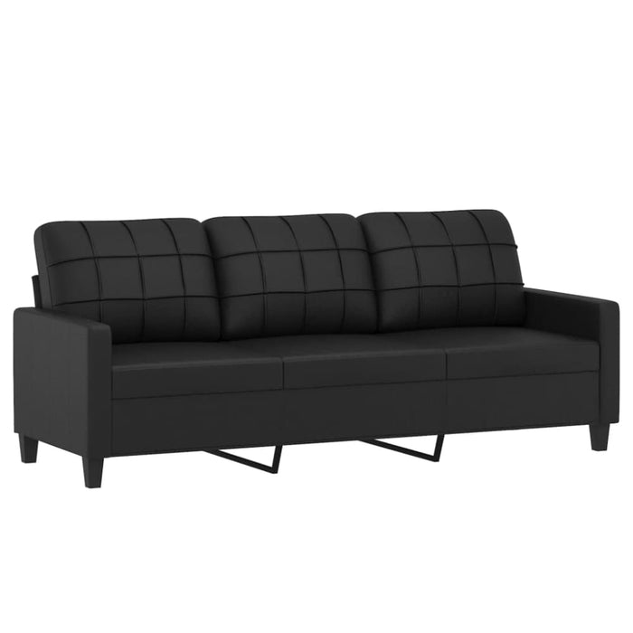 3-seater Sofa Black 180 Cm Faux Leather Tpkoxx