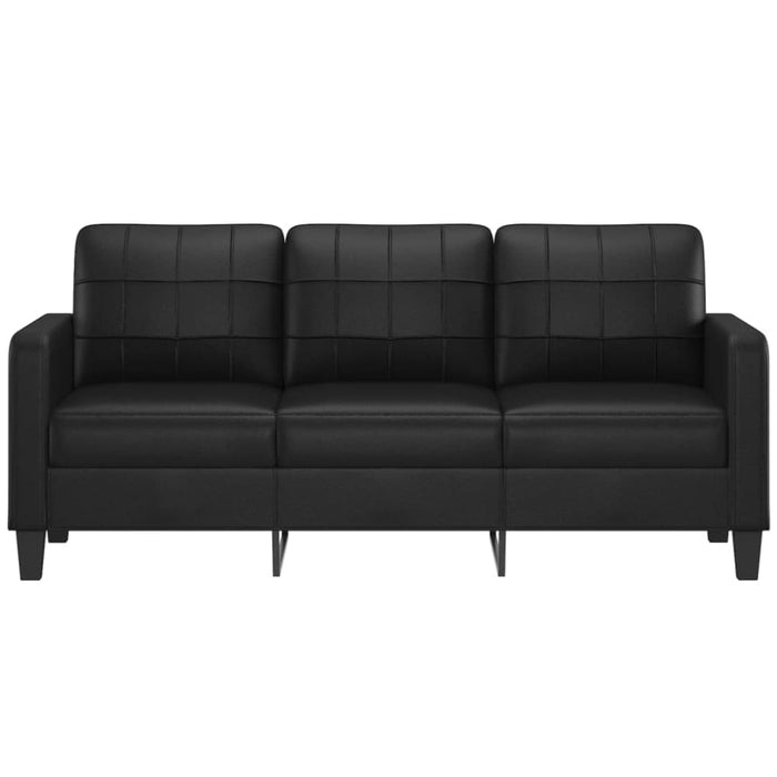 3-seater Sofa Black 180 Cm Faux Leather Tpkoxx