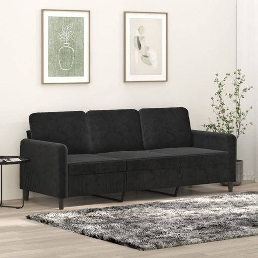 3-seater Sofa Black 180 Cm Velvet Tpkapi