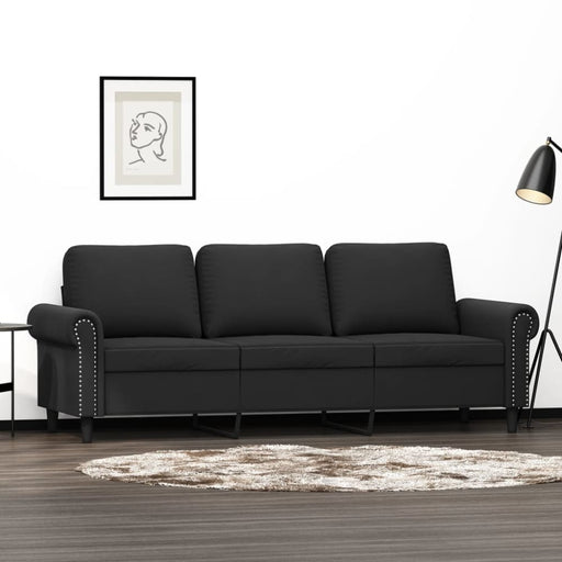 3-seater Sofa Black 180 Cm Velvet Tpkpaa