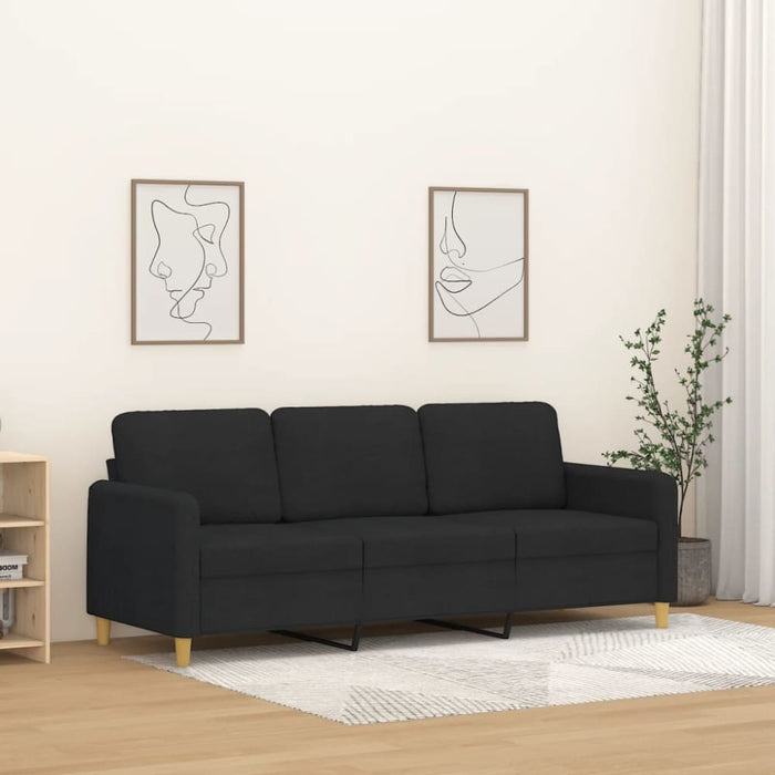 3-seater Sofa Black Fabric 180 Cm Tpkakb