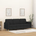 3-seater Sofa Black Fabric 180 Cm Tpkakb