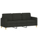 3-seater Sofa Black Fabric 180 Cm Tpkakb