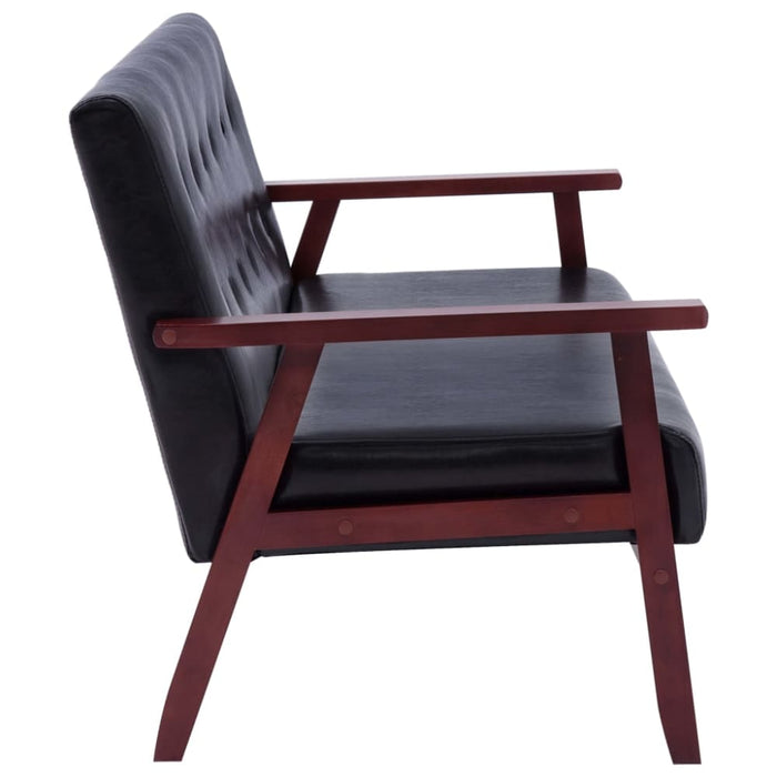 3-seater Sofa Black Faux Leather Xanlat