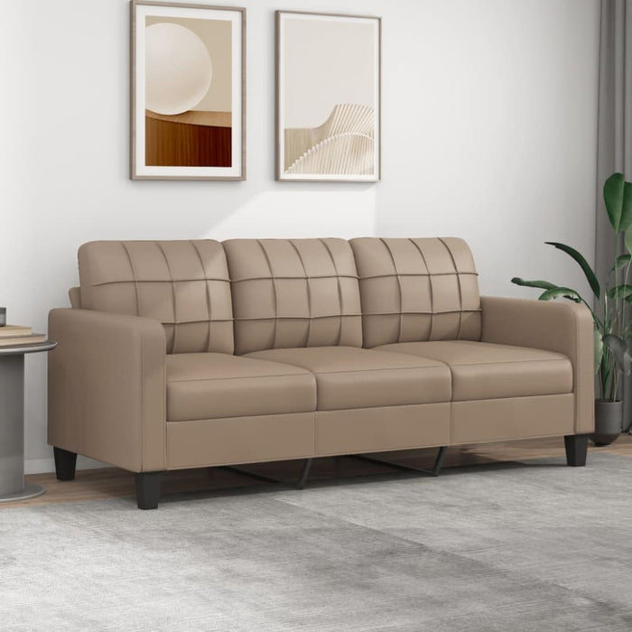 3-seater Sofa Cappuccino 180 Cm Faux Leather Tpkoxl