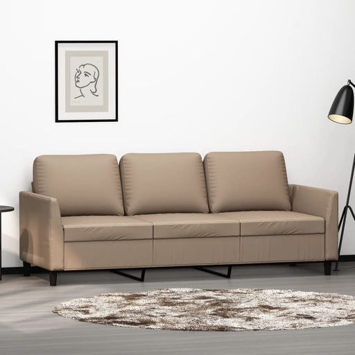 3-seater Sofa Cappuccino 180 Cm Faux Leather Tpktax