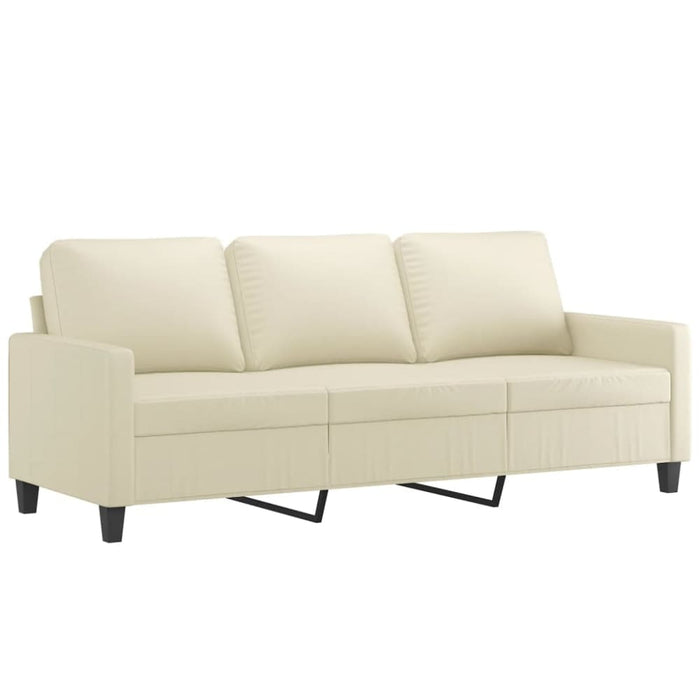 3-seater Sofa Cream 180 Cm Faux Leather Tpkoat