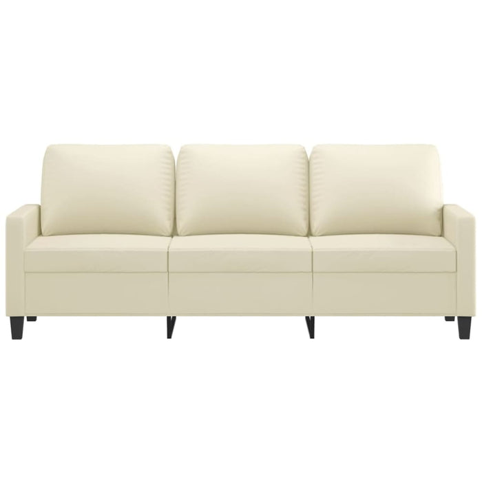 3-seater Sofa Cream 180 Cm Faux Leather Tpkoat