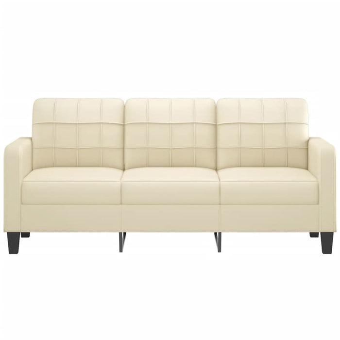 3-seater Sofa Cream 180 Cm Faux Leather Tpkoxt