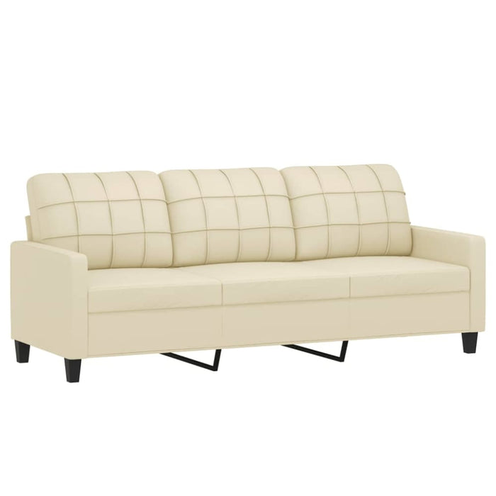 3-seater Sofa Cream 180 Cm Faux Leather Tpkoxt
