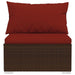 3-seater Sofa with Cushions Brown Poly Rattan Toipaa