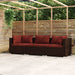 3-seater Sofa with Cushions Brown Poly Rattan Toipaa