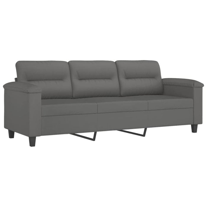 3-seater Sofa Dark Grey 180 Cm Microfibre Fabric Tpkplk