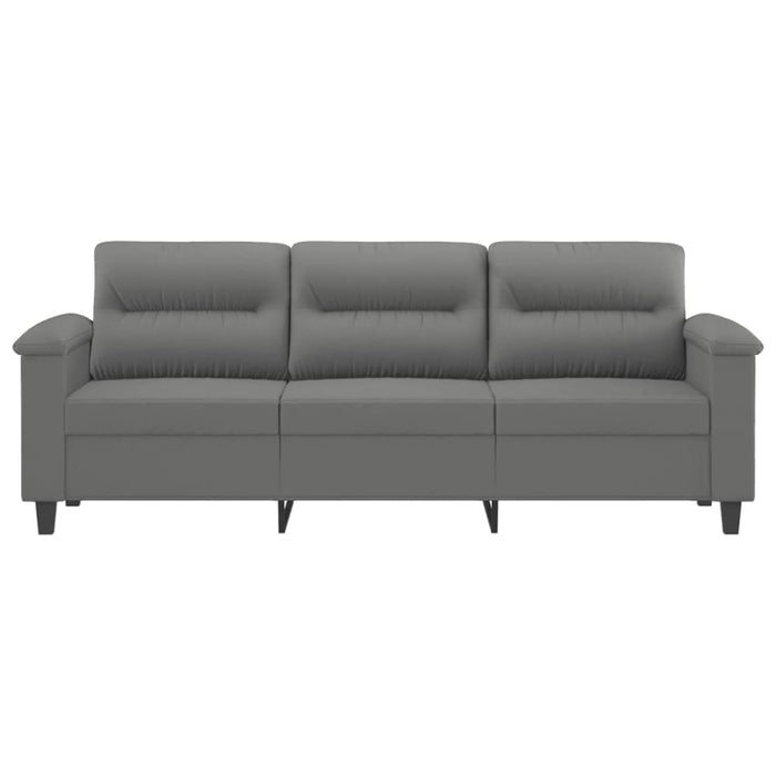 3-seater Sofa Dark Grey 180 Cm Microfibre Fabric Tpkplk