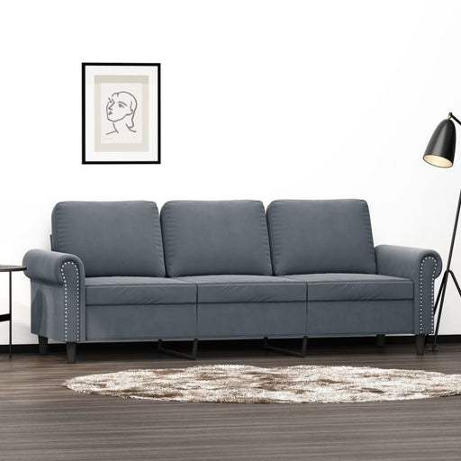 3-seater Sofa Dark Grey 180 Cm Velvet Tpkpab