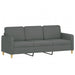 3-seater Sofa Dark Grey Fabric 180 Cm Tpkani