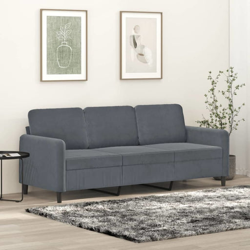 3-seater Sofa Dark Grey Velvet 180 Cm Tpkapt